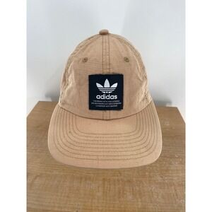 Adidas Originals Trefoil Ripstop Strapback Hat Tan Beige Men One Size Baseball